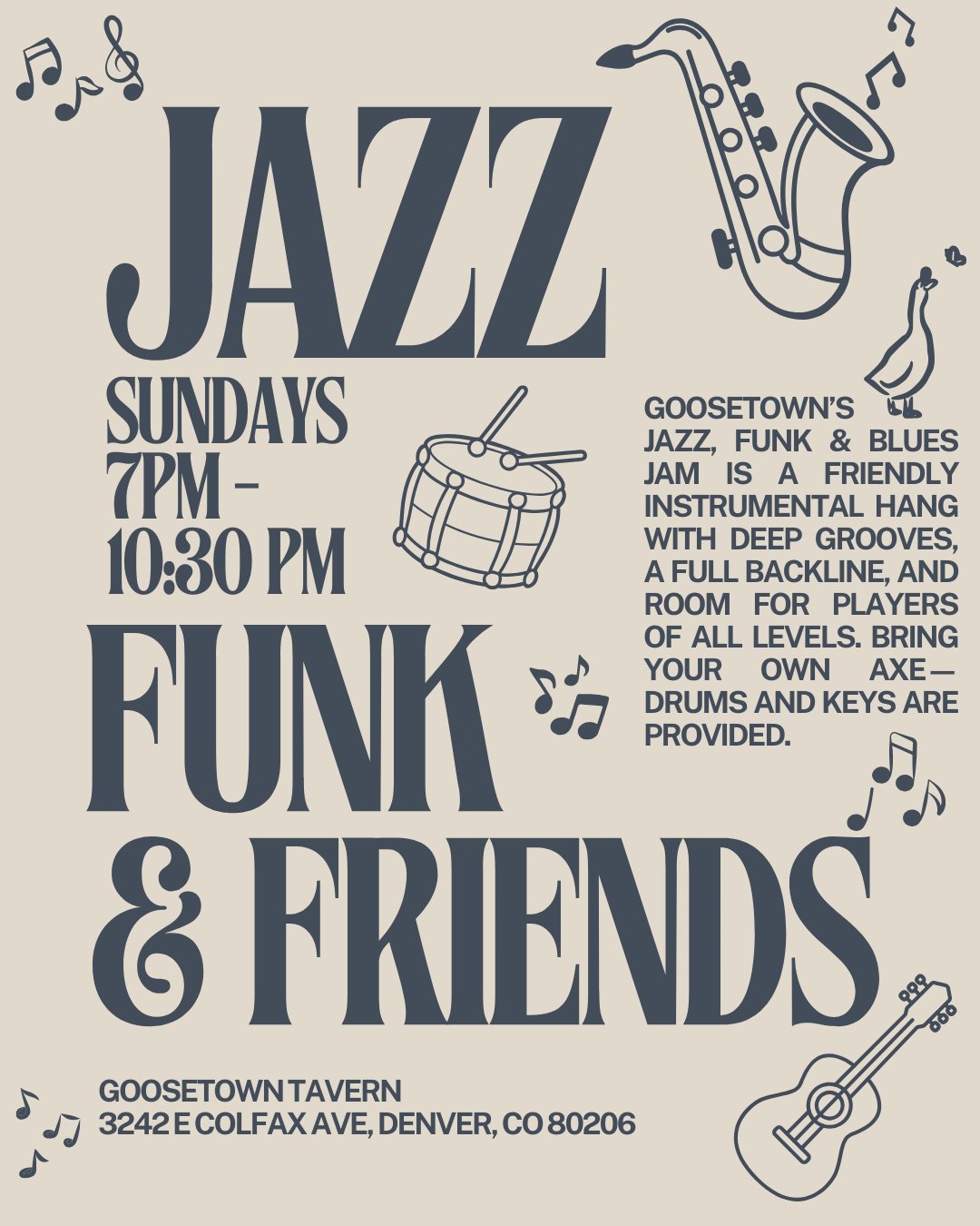 Goosetown Sunday Jam Poster